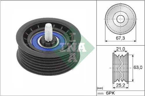 Deflection/Guide Pulley, V-ribbed belt Schaeffler INA 532 0906 10)