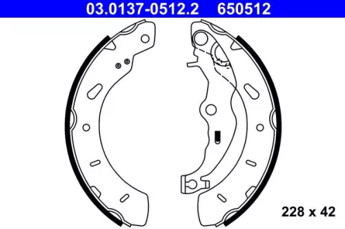 Brake Shoe Set ATE 03.0137-0512.2)