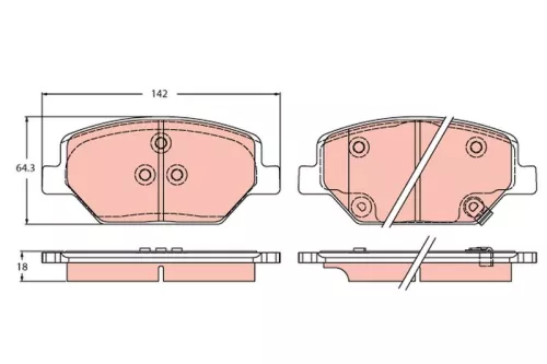 Brake Pad Set, disc brake TRW GDB2185)