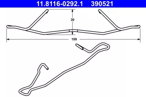 Spring, brake caliper ATE 11.8116-0292.1)
