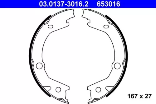 Brake Shoe Set, parking brake ATE 03.0137-3016.2)