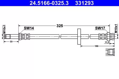 Brake Hose ATE 24.5166-0325.3)