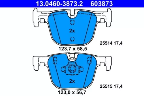 Brake Pad Set, disc brake ATE 13.0460-3873.2)