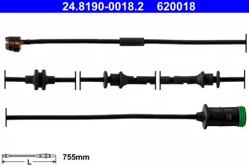 Warning Contact, brake pad wear ATE 24.8190-0018.2)