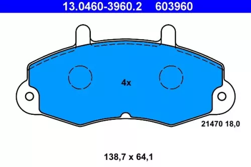 Brake Pad Set, disc brake ATE 13.0460-3960.2)