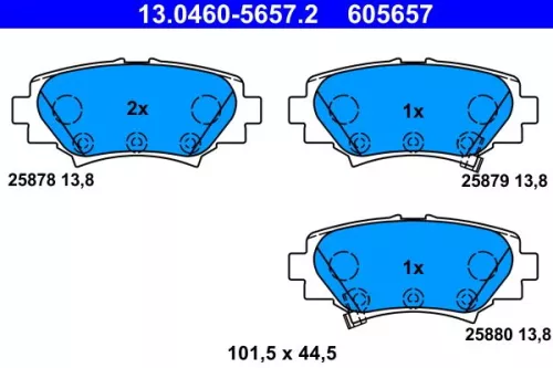 Brake Pad Set, disc brake ATE 13.0460-5657.2)