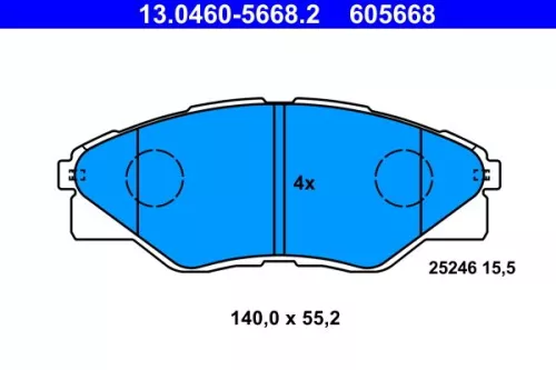 Brake Pad Set, disc brake ATE 13.0460-5668.2)