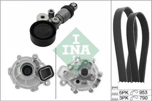 Water Pump + V-ribbed Belt Kit Schaeffler INA 529 0371 30)