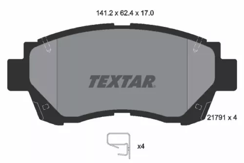 Brake Pad Set, disc brake TEXTAR 2179101)