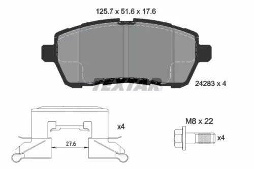Brake Pad Set, disc brake TEXTAR 2428302)
