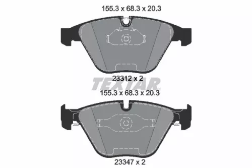 Brake Pad Set, disc brake TEXTAR 2331207)