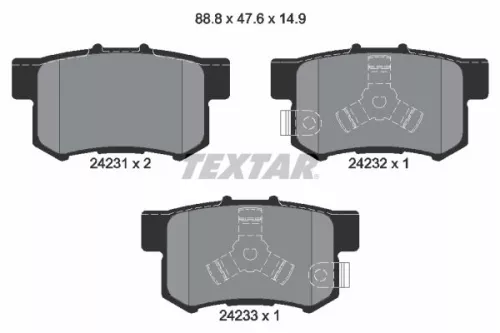 Brake Pad Set, disc brake TEXTAR 2423101)