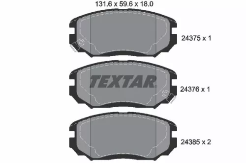 Brake Pad Set, disc brake TEXTAR 2437501)
