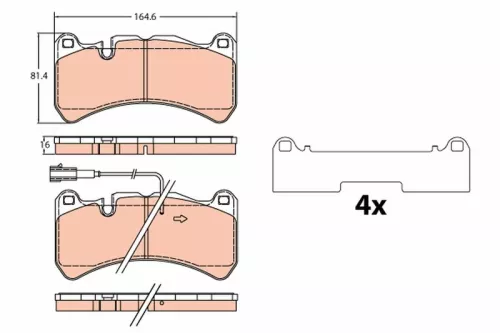 Brake Pad Set, disc brake TRW GDB2306)
