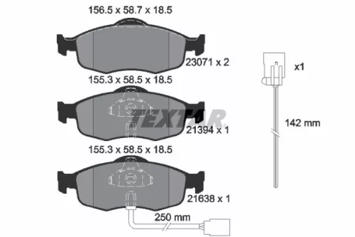 Brake Pad Set, disc brake TEXTAR 2307104)