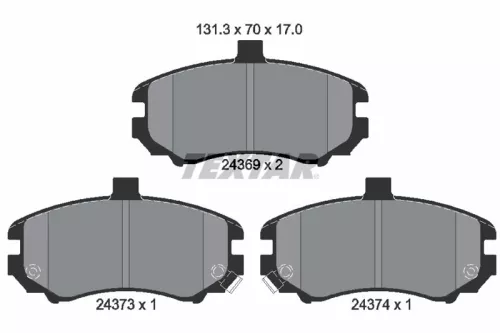 Brake Pad Set, disc brake TEXTAR 2436901)