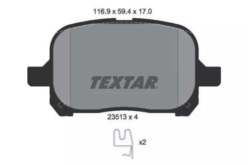 Brake Pad Set, disc brake TEXTAR 2351302)
