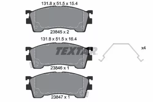 Brake Pad Set, disc brake TEXTAR 2384504)
