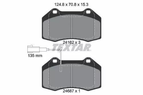 Brake Pad Set, disc brake TEXTAR 2416202)