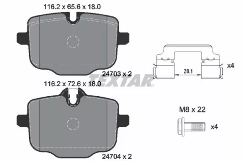Brake Pad Set, disc brake TEXTAR 2470301)