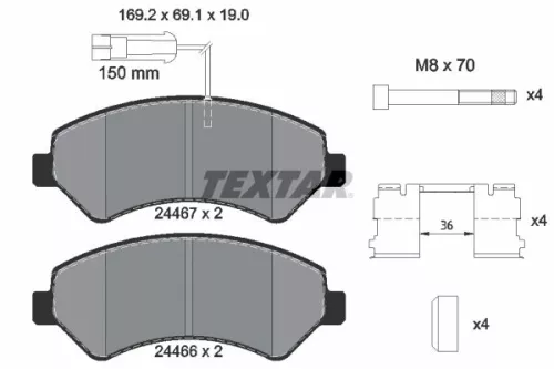 Brake Pad Set, disc brake TEXTAR 2446701)