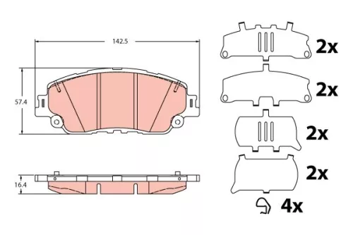 Brake Pad Set, disc brake TRW GDB2354)