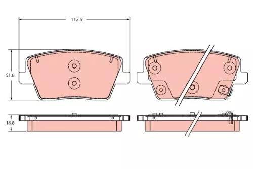 Brake Pad Set, disc brake TRW GDB2355)