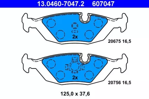 Brake Pad Set, disc brake ATE 13.0460-7047.2)