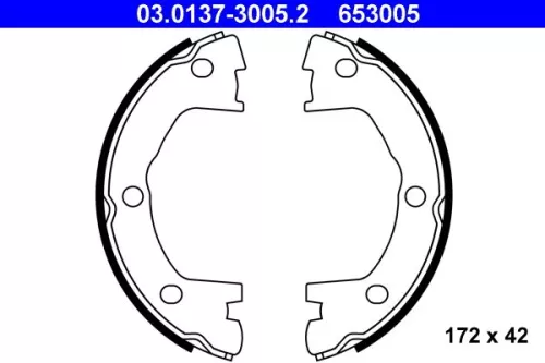 Brake Shoe Set, parking brake ATE 03.0137-3005.2)