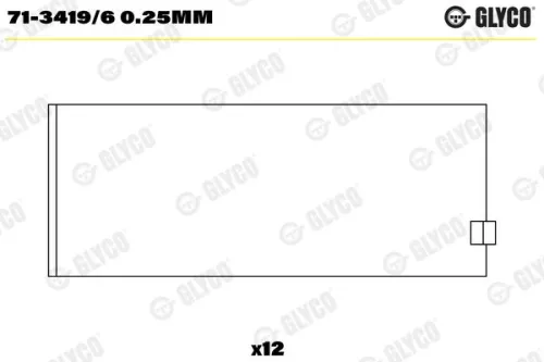 Connecting Rod Bearing GLYCO 71-3419/6 0.25mm)