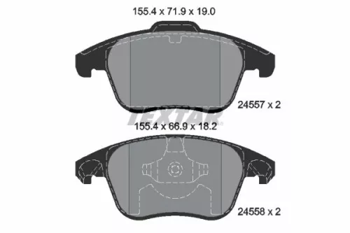 Brake Pad Set, disc brake TEXTAR 2455701)