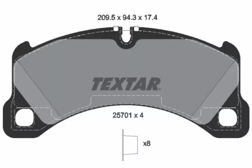 Brake Pad Set, disc brake TEXTAR 2570101)