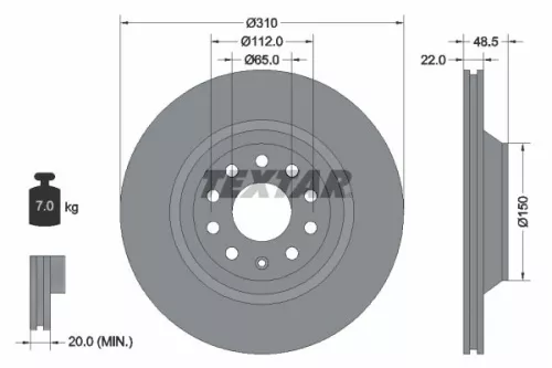 Brake Disc TEXTAR 92140703)