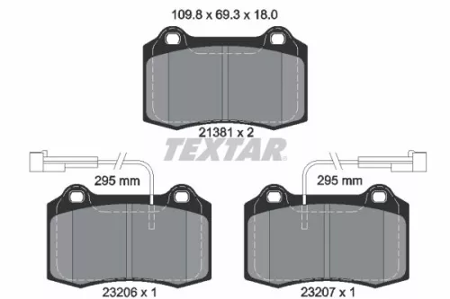 Brake Pad Set, disc brake TEXTAR 2138103)