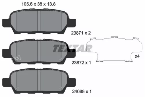 Brake Pad Set, disc brake TEXTAR 2387101)