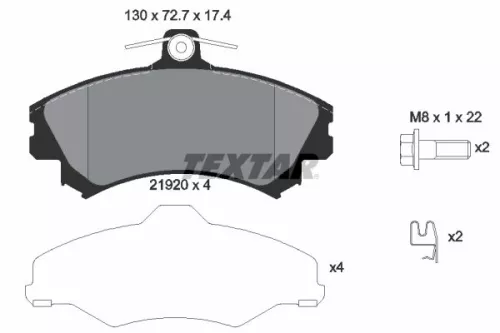 Brake Pad Set, disc brake TEXTAR 2192003)