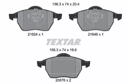 Brake Pad Set, disc brake TEXTAR 2162402)