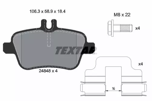 Brake Pad Set, disc brake TEXTAR 2484803)