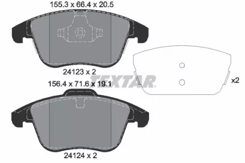 Brake Pad Set, disc brake TEXTAR 2412305)