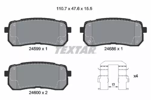 Brake Pad Set, disc brake TEXTAR 2459901)