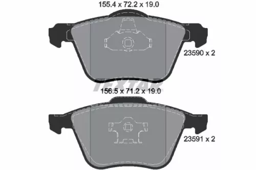 Brake Pad Set, disc brake TEXTAR 2359001)