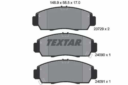 Brake Pad Set, disc brake TEXTAR 2372901)