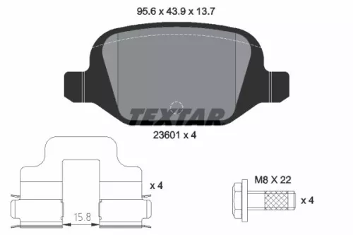 Brake Pad Set, disc brake TEXTAR 2360102)