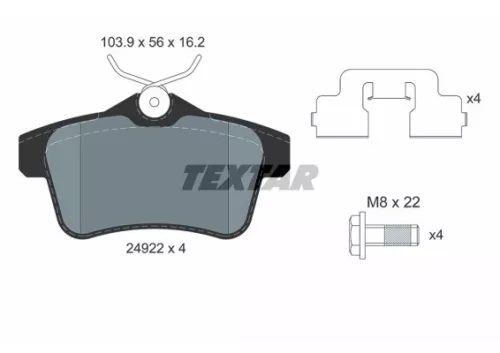 Brake Pad Set, disc brake TEXTAR 2492204)