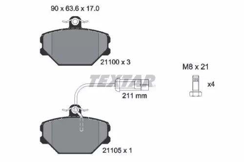 Brake Pad Set, disc brake TEXTAR 2110005)