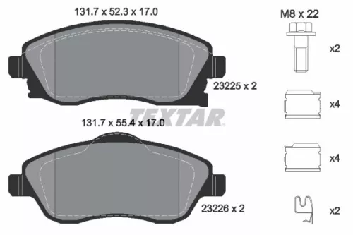 Brake Pad Set, disc brake TEXTAR 2322501)