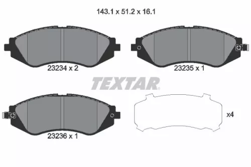Brake Pad Set, disc brake TEXTAR 2323401)