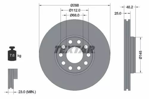 Brake Disc TEXTAR 92121005)