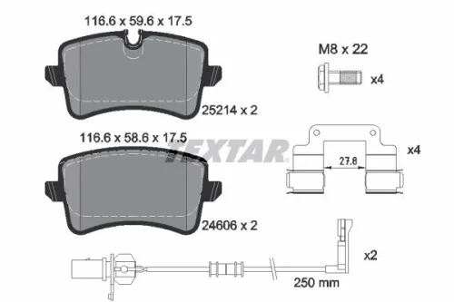 Brake Pad Set, disc brake TEXTAR 2521405)