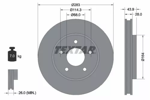 Brake Disc TEXTAR 92280103)